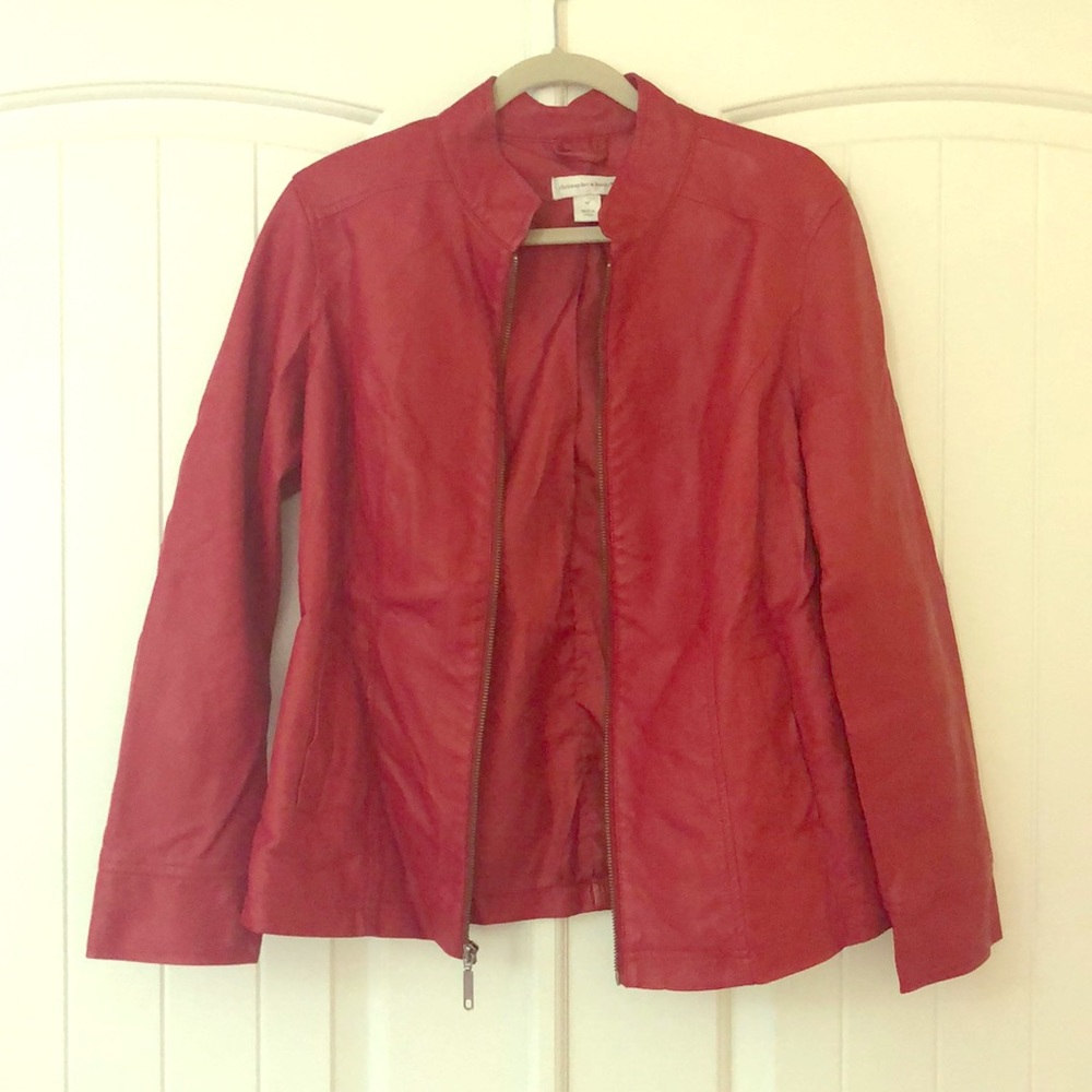 Red Faux Leather Jacket